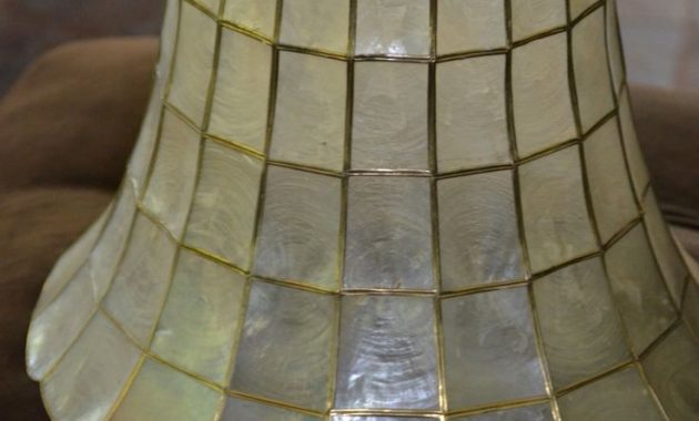 Capiz Shell Lamp Shade Rare Large Vintage Shade Capiz Shell Lamp throughout sizing 736 X 1110