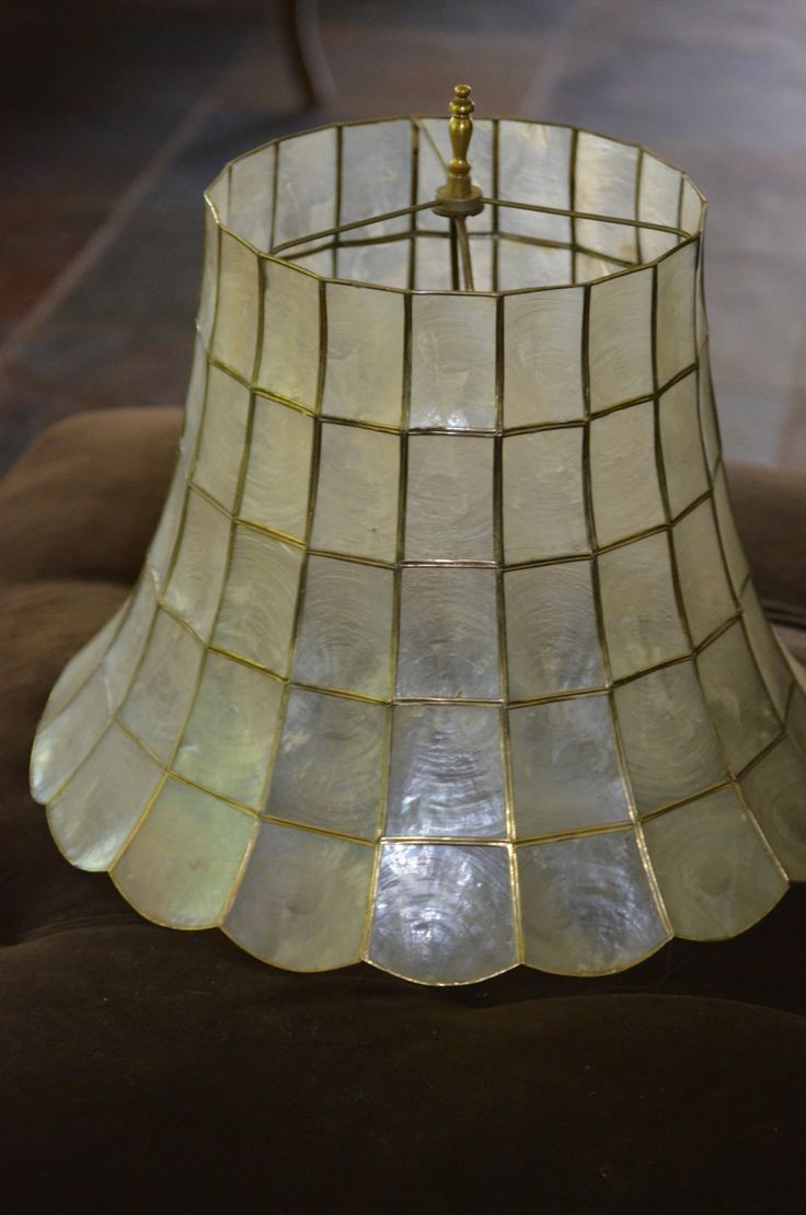 Capiz Shell Lamp Shade Rare Large Vintage Shade Capiz Shell Lamp throughout sizing 736 X 1110