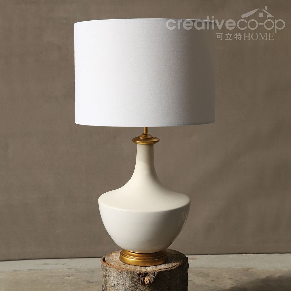 Ceramic Table Lamp Cream Color Creative Co Op Home Lamps inside measurements 1000 X 1000