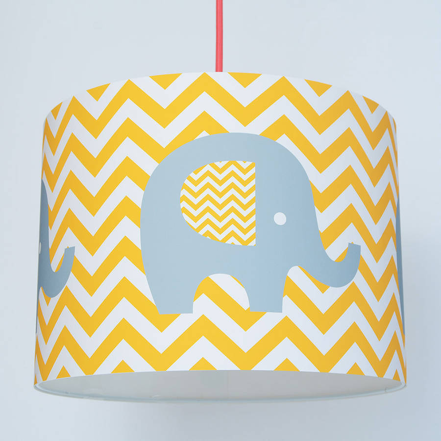 Chevron Elephant Nursery Paper Lampshade Koko Kids inside size 900 X 900