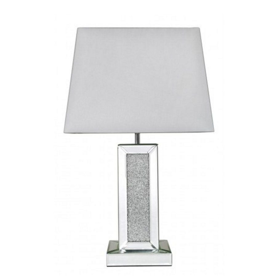 Cimc Milano Mirror Brick Table Lamp With White Shade throughout size 900 X 900