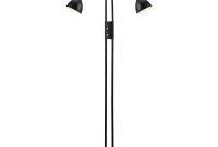 Contemporary Black Dual Head Floor Lamp With Dimmer Switch within dimensions 1000 X 1000