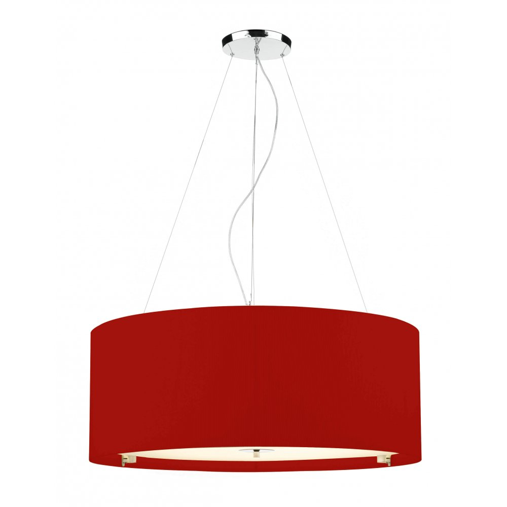 Contemporary Ceiling Pendant Light With Red Micro Pleat Shade with measurements 1000 X 1000