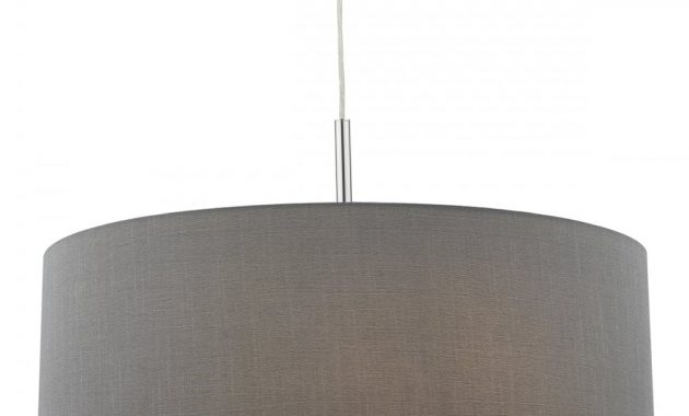 Contemporary Large Grey Faux Silk Drum Shade Ceiling Pendant Light within dimensions 1000 X 1000