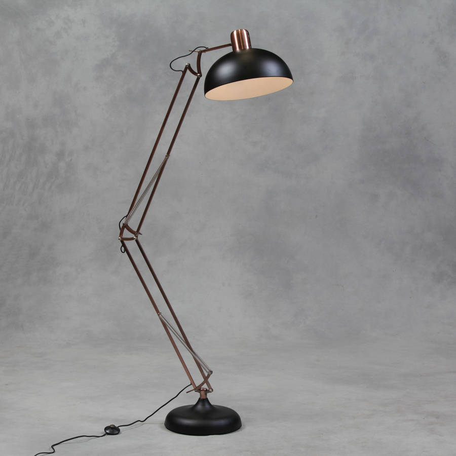 Copper And Matt Black Floor Lamp The Forest Co throughout measurements 900 X 900