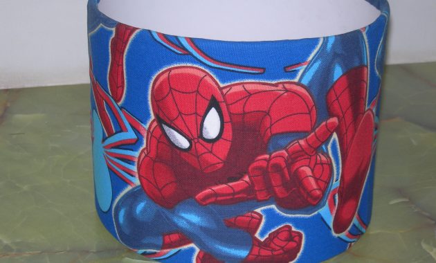 Covered Spiderman Lampshade For A Friends Sons Room Makeover intended for sizing 3072 X 2304