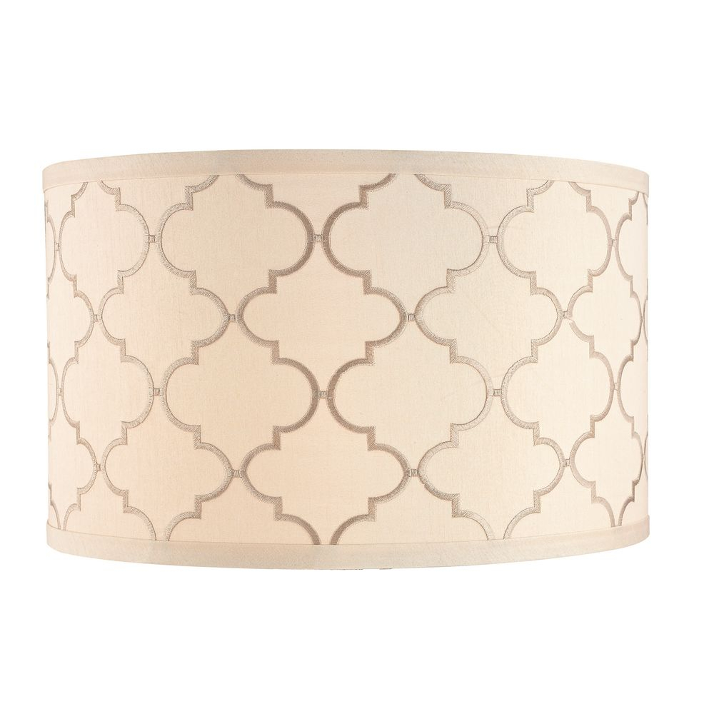 Cream Drum Lamp Shade With Marrakesh Pattern And Spider Assembly with proportions 1000 X 1000