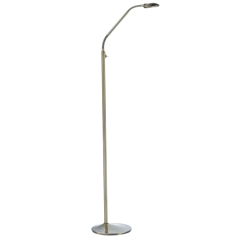 Dar Lighting Wellington Led Floor Lamp In Antique Brass Fitting regarding measurements 1000 X 1000