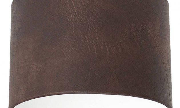 Dark Brown Leather Effect Lampshade Quirk Notonthehighstreet for dimensions 900 X 900