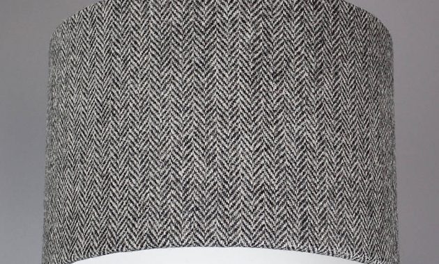 Dark Grey Herringbone Harris Tweed Lampshade Quirk in size 900 X 900