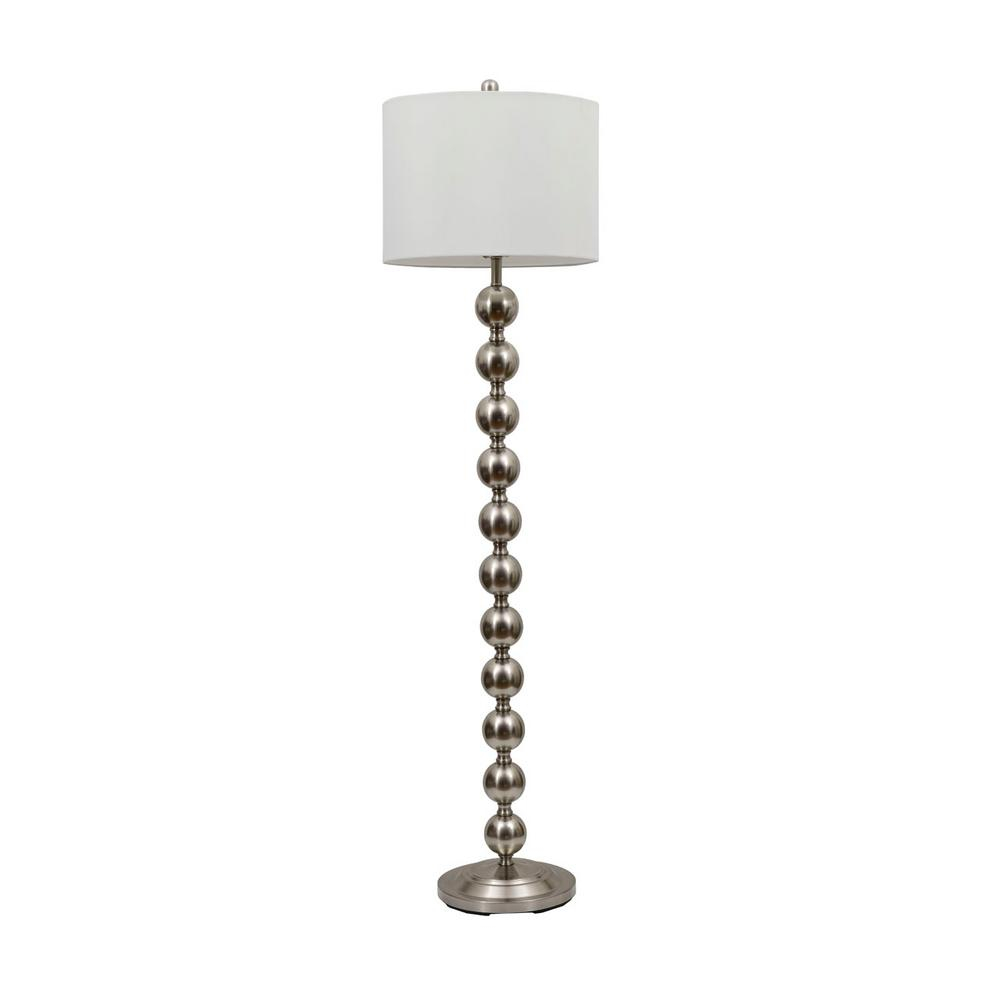 Decor Therapy Repeat Stacked Ball 59 In Brushed Steel Floor Lamp within size 1000 X 1000