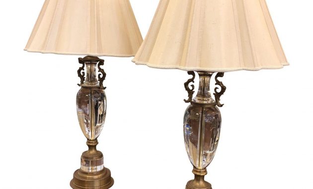 Decorative Arts Solid Crystal Antiqued Brass Table Lamps A Pair in dimensions 1600 X 1600