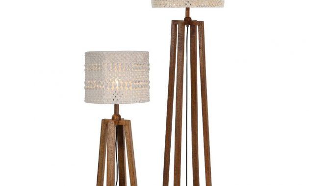 Devyn Table Floor Lamp Wood Cw Cream Macrame Shade The Devyn intended for sizing 1200 X 1200