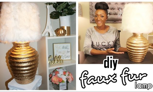 Diy Chic Faux Fur Gold Lamp Shade Under 11 Home Decor For regarding measurements 1280 X 720