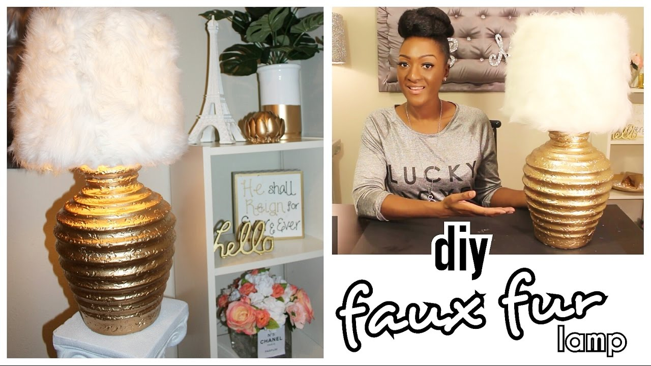 Diy Chic Faux Fur Gold Lamp Shade Under 11 Home Decor For regarding measurements 1280 X 720