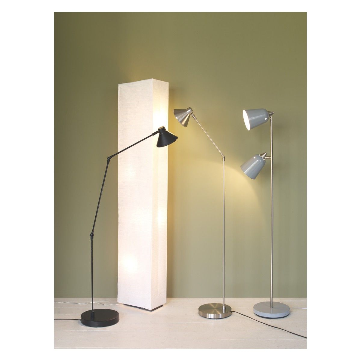 Double Grey Metal Twin Head Floor Lamp Floor Lamp Brushed Metal for measurements 1200 X 1200