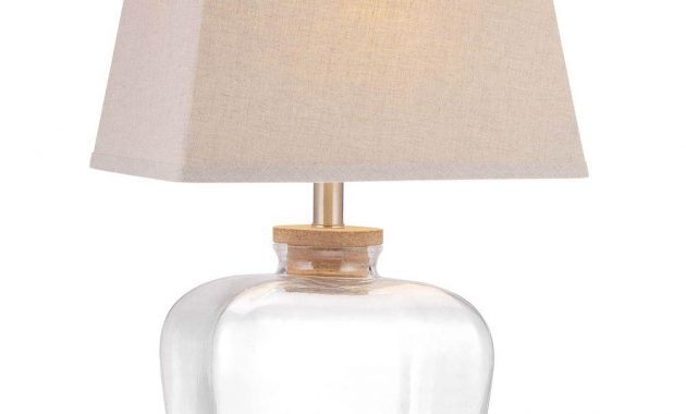 Dsi Fillable 2025 In Clear Glass Table Lamp With Linen Shade 16493 pertaining to size 1000 X 1000