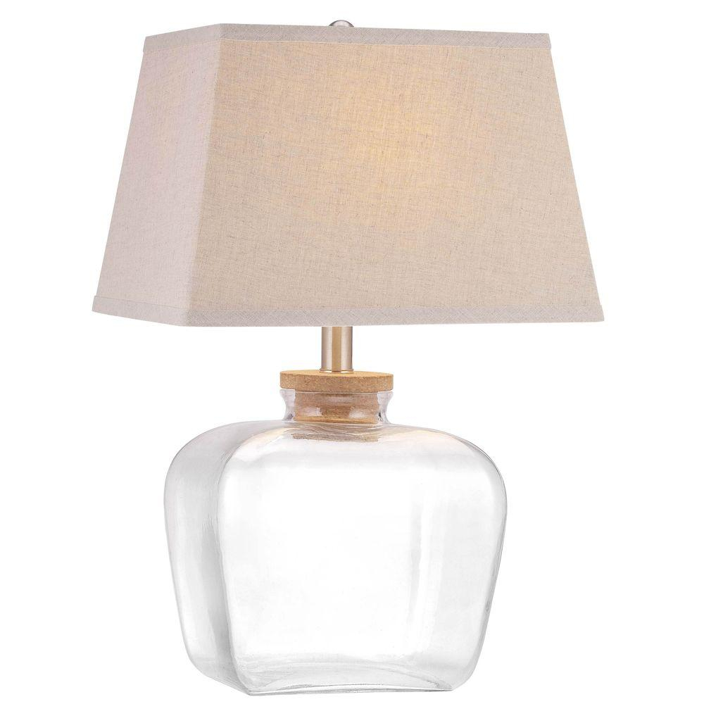 Dsi Fillable 2025 In Clear Glass Table Lamp With Linen Shade 16493 pertaining to size 1000 X 1000