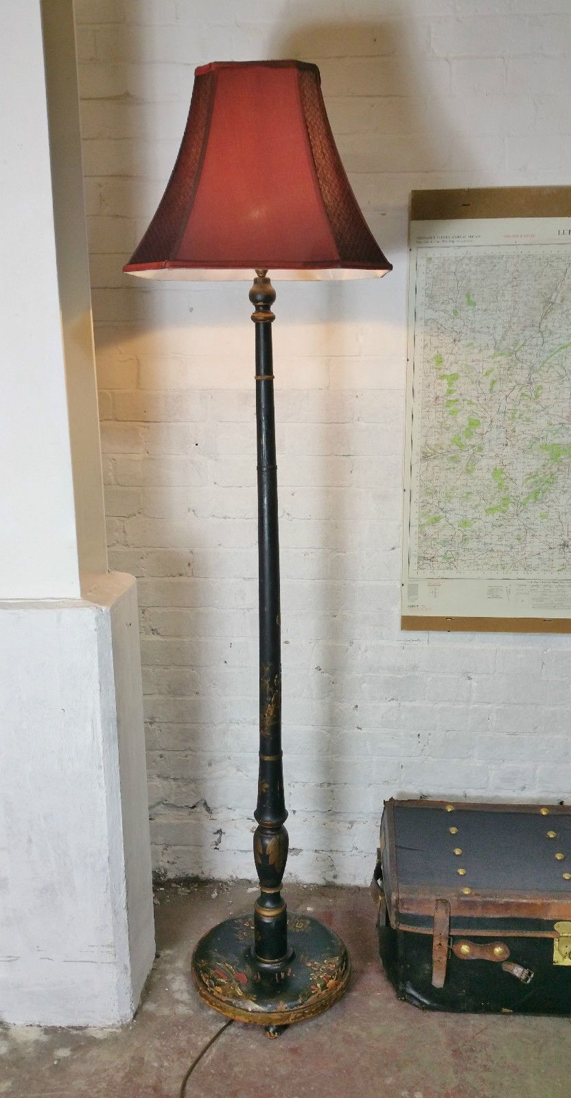 Edwardian Chinoiserie Floor Lamp Rewired New Old Stock Vintage Lamp with regard to size 832 X 1600