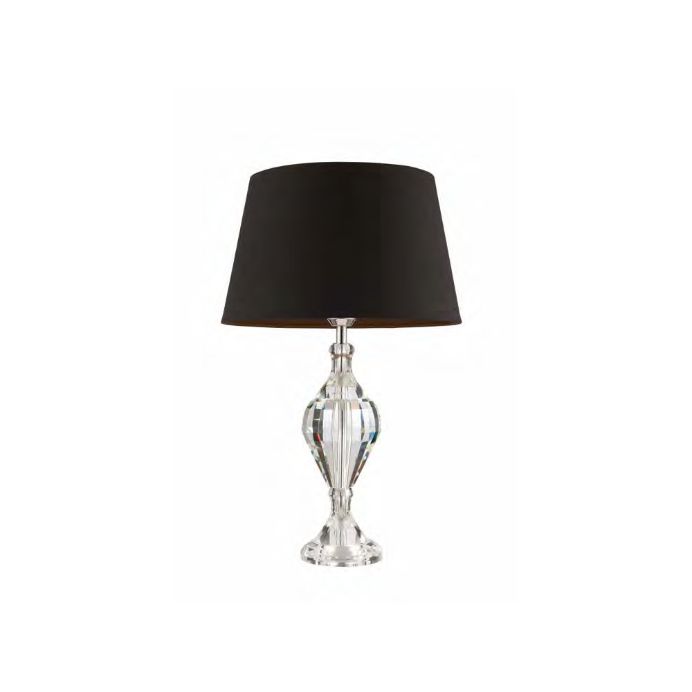 Endon Aldwych Crystal Table Lamp With Black Shade 61186 Cici 14bl regarding measurements 1000 X 1000