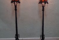 Exceptional Hand Wrought Iron Pair Of Antique Gothic Style Torchier pertaining to dimensions 1065 X 1600