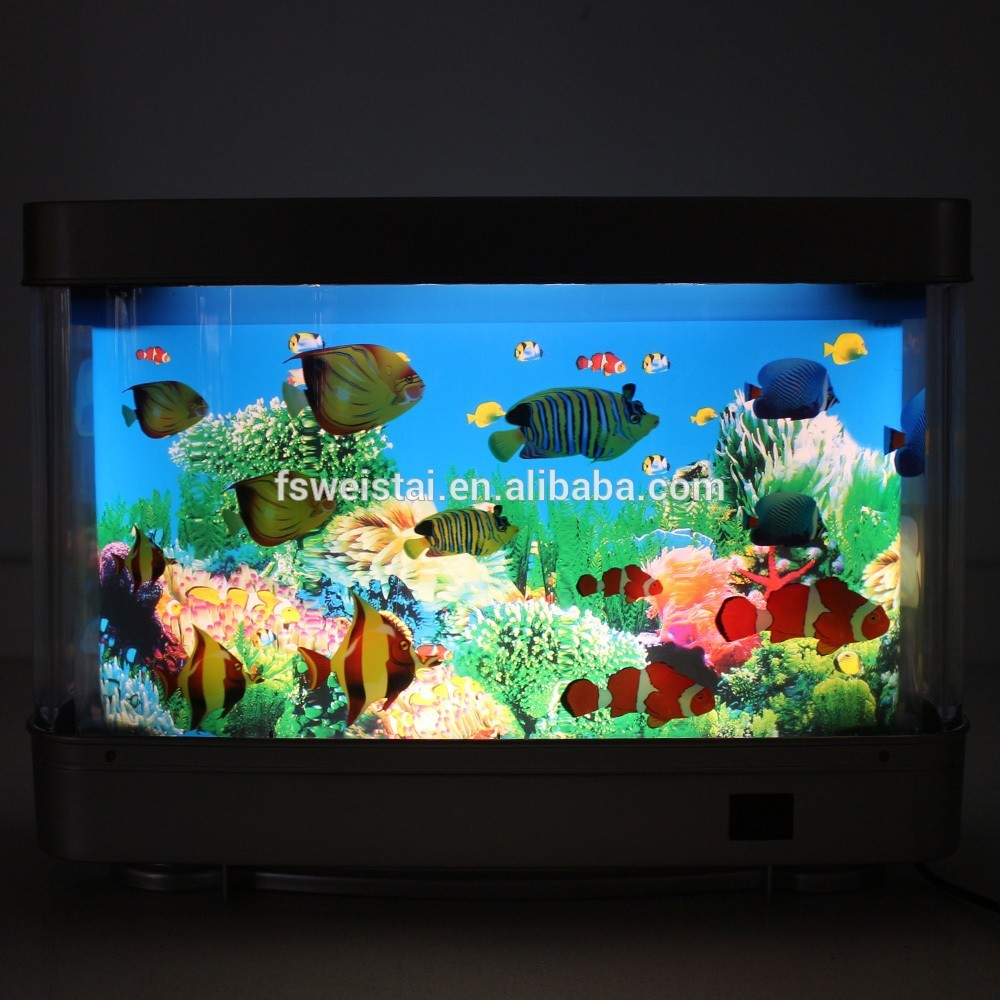 Fake Aquarium Tank Fish Moving Night Light For Kids Room Lamp Night throughout proportions 1000 X 1000