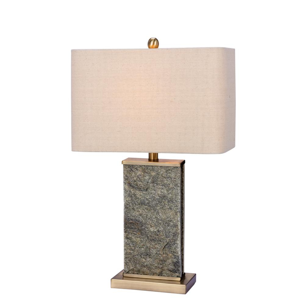 Fangio Lighting 26 In Natural Stone And Antique Brass Stone And throughout size 1000 X 1000