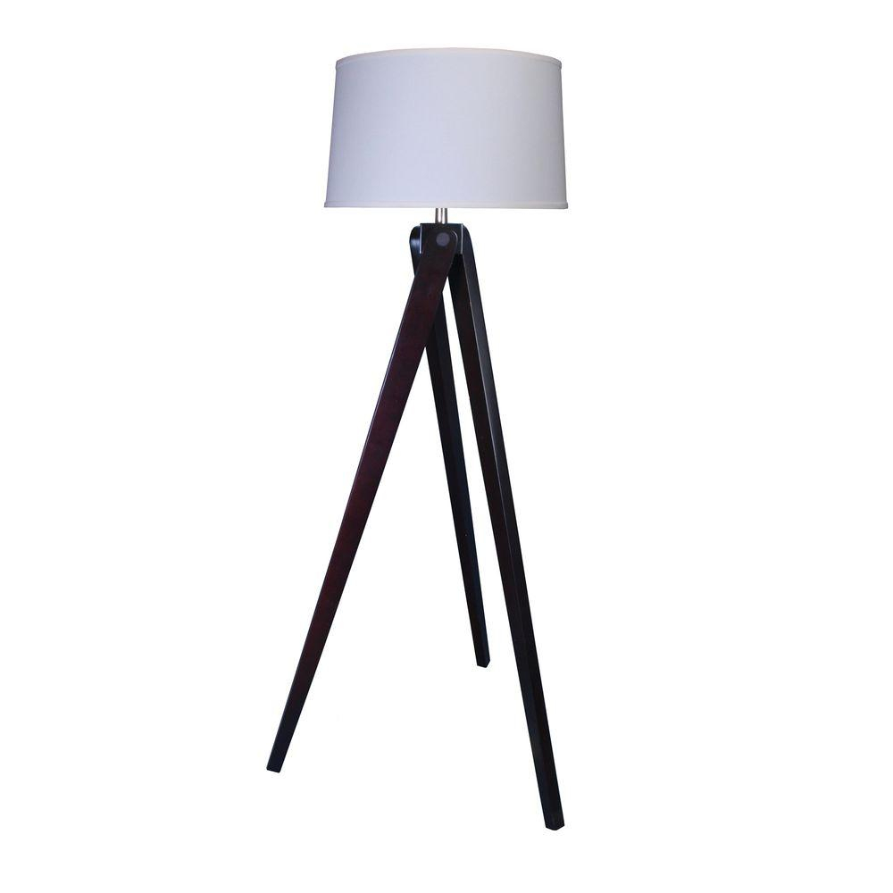 Fangio Lighting 60 In Espresso Wood Tripod Floor Lamp Qf 1646 The throughout sizing 1000 X 1000