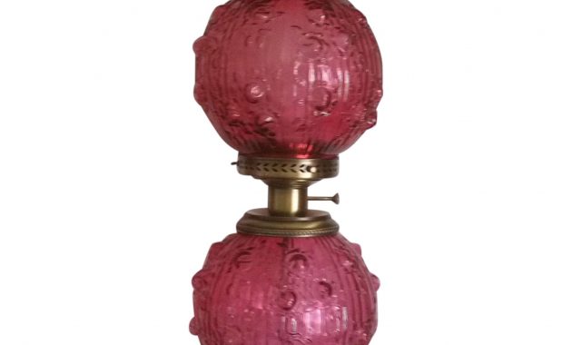 Fenton Cranberry Cabbage Rose Table Lamp Sold Ru Lane with sizing 1882 X 1882