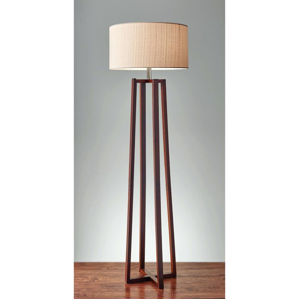 Floor Lamps Adesso Hudson Floor Lamp Dark Maple Adesso Hudson with regard to proportions 990 X 990