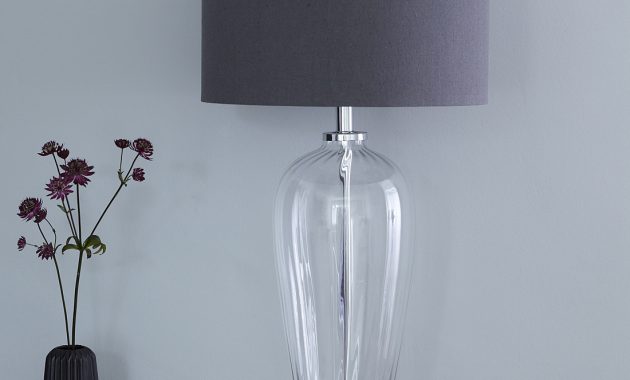 Fluted Glass Table Lamp With Slate Grey Shade Primrose Plum throughout sizing 1100 X 1100