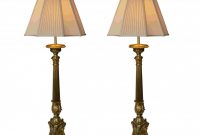 Gillian Candlestick Floor Lamp Wood Base Auskerry Antique Brass Lit throughout proportions 1092 X 1125