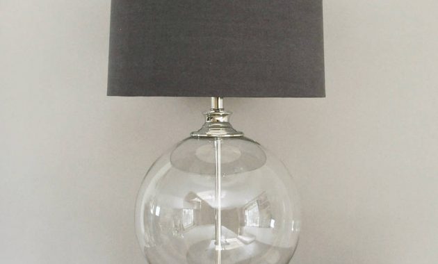 Glass Ball Table Lamp And Grey Shade Primrose Plum in measurements 900 X 900