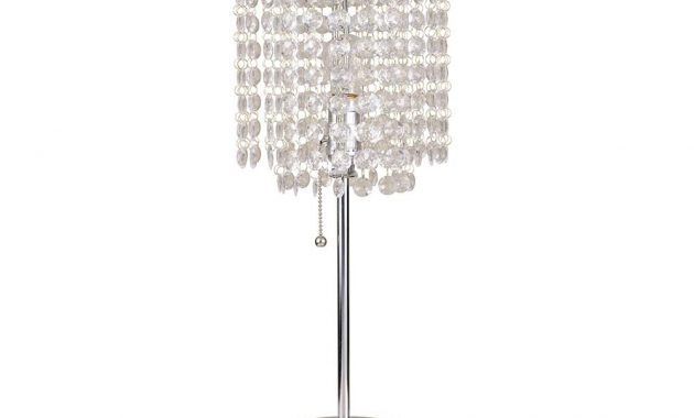 Glass Crystals And Chrome Base Crystal Chandelier Table Lamp for dimensions 1000 X 793