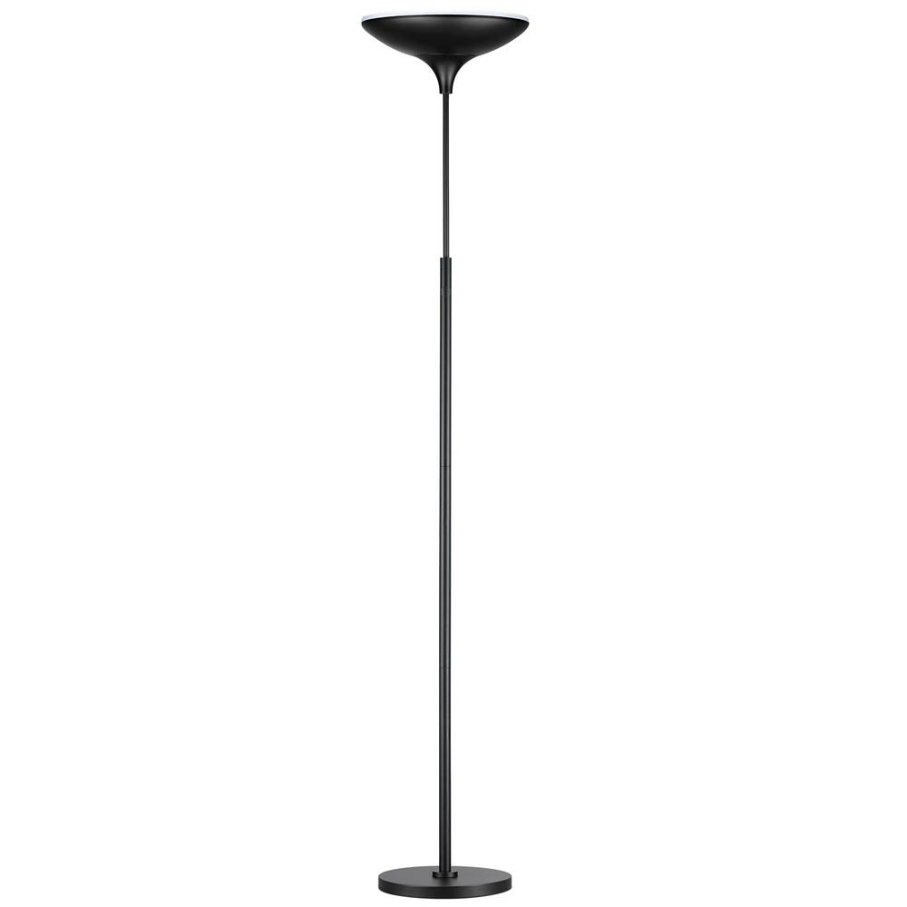 Globe Electric 71 In Black Satin Led Floor Lamp Torchiere With inside measurements 1000 X 1000