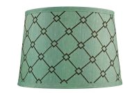 Green Brown Patterned Drum Lamp Shade With Spider Assembly throughout size 1000 X 1000