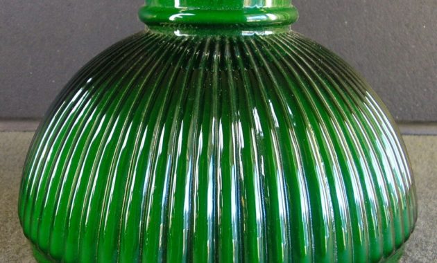 Green Ribbed Glass Lamp Shade Oil Lamp Antiques inside sizing 1024 X 927