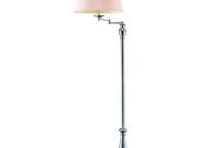 Hampton Bay 59 In Brushed Nickel Swing Arm Floor Lamp With White pertaining to measurements 1000 X 1000