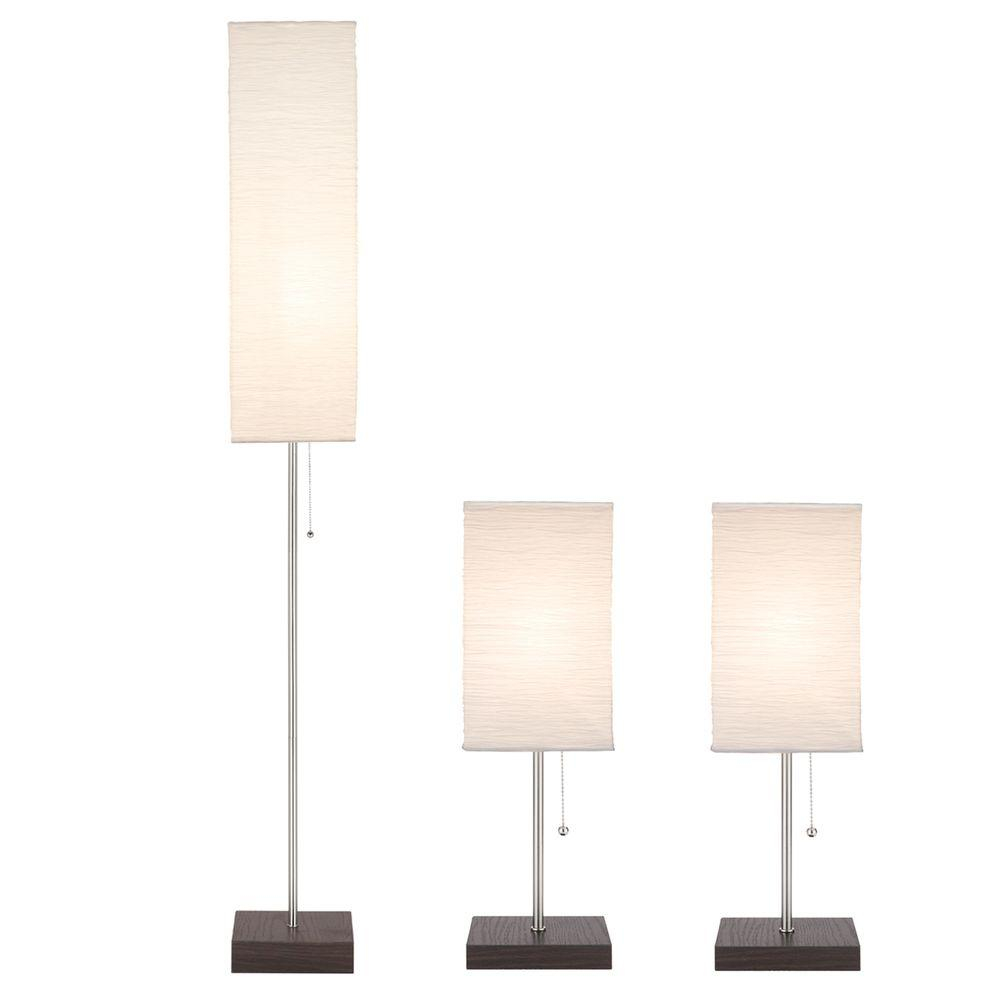 Hampton Bay 60 In Floor And 19 In Table Lamps With Paper Shade throughout dimensions 1000 X 1000