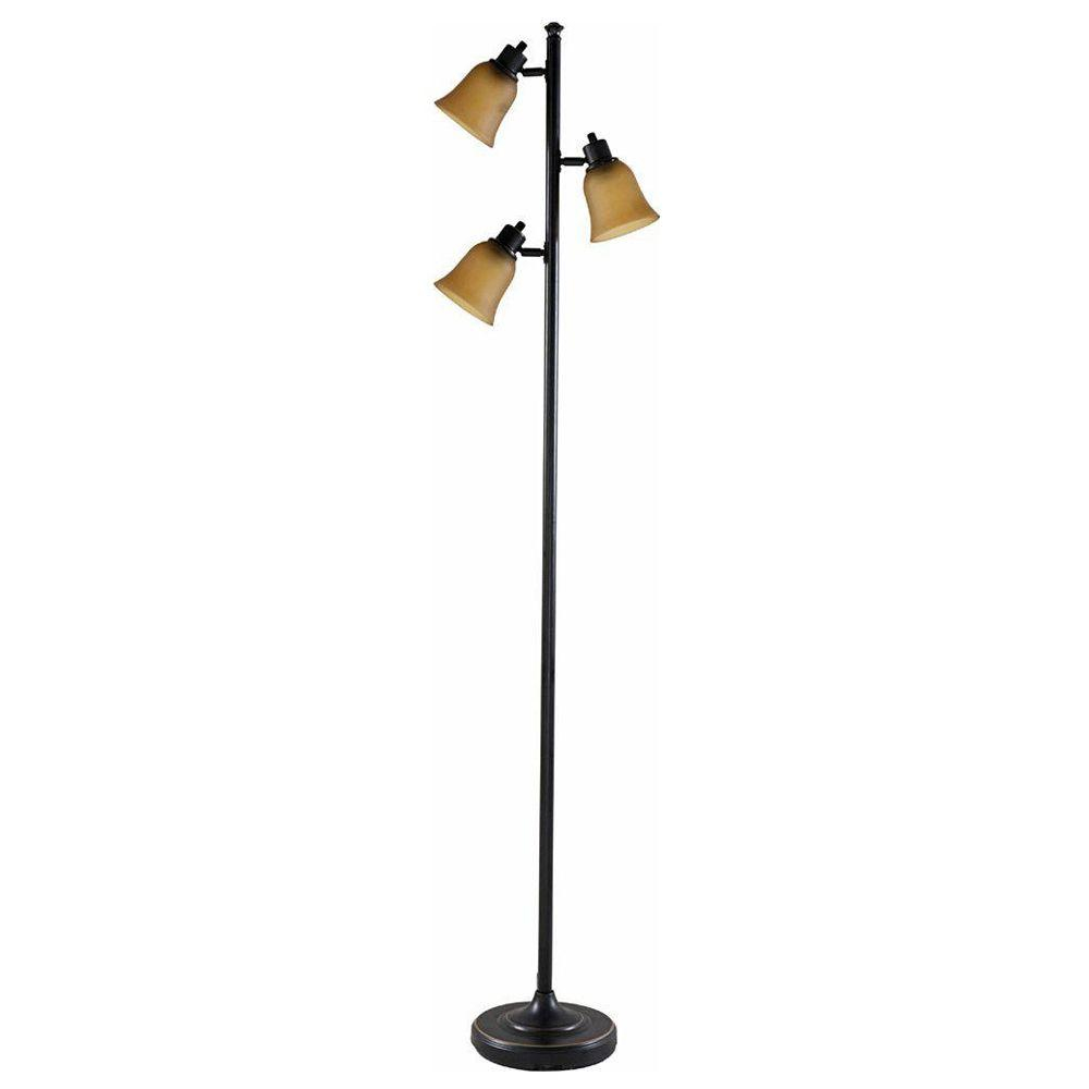 Hampton Bay 70 In Antique Bronze Track Tree Floor Lamp With 3 Amber throughout measurements 1000 X 1000