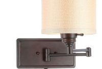 Hampton Bay Brookhaven 1 Light Bronze Swing Arm Sconce With Fabric for sizing 1000 X 1000