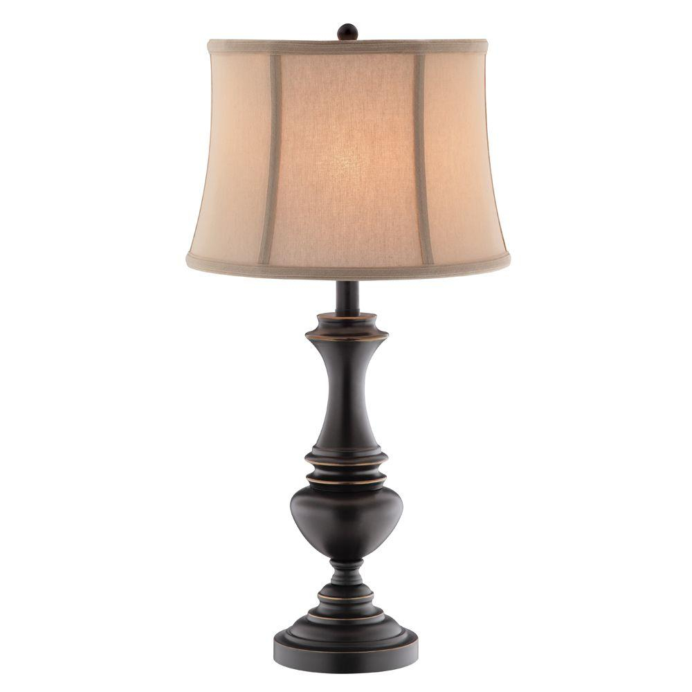 Hampton Bay Candler 2575 In Oil Rubbed Bronze Table Lamp With Bell regarding proportions 1000 X 1000