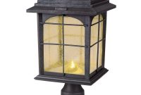 Hampton Bay Solar Outdoor Hand Painted Sanded Iron Post Lantern With regarding sizing 1000 X 1000