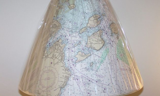 Hand Crafted Custom Made Nautical Chart Lampshade Barbara Gails in measurements 1600 X 1200