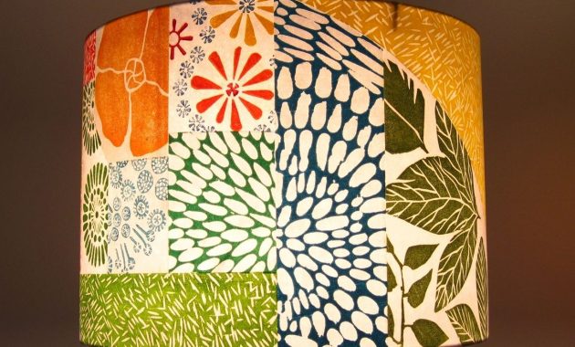 Hand Crafted Hand Printed Collage Lamp Shade Jeanne Mcgee pertaining to sizing 1163 X 1200