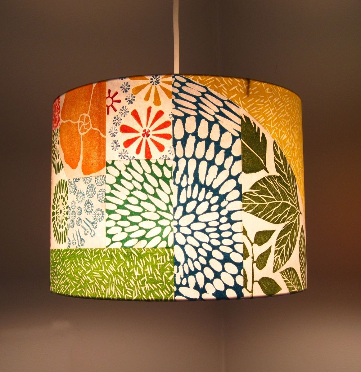 Hand Crafted Hand Printed Collage Lamp Shade Jeanne Mcgee pertaining to sizing 1163 X 1200