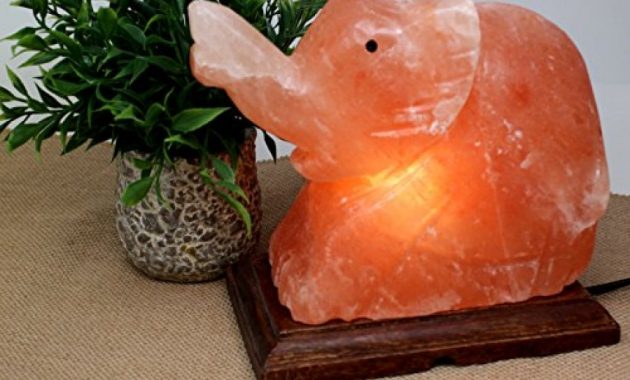 Hand Crafted Himalayan Salt Lamp Elephant With 15 Watt Light Bulb intended for measurements 900 X 900