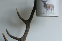 Handcrafted Red Deer Antler Lamp With Handmade Lampshade Grace intended for size 8133 X 10564