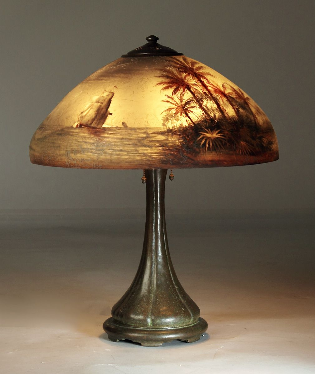 Handel Treasure Island Reverse Painted Lamp Lamps Arts Crafts with sizing 1010 X 1200