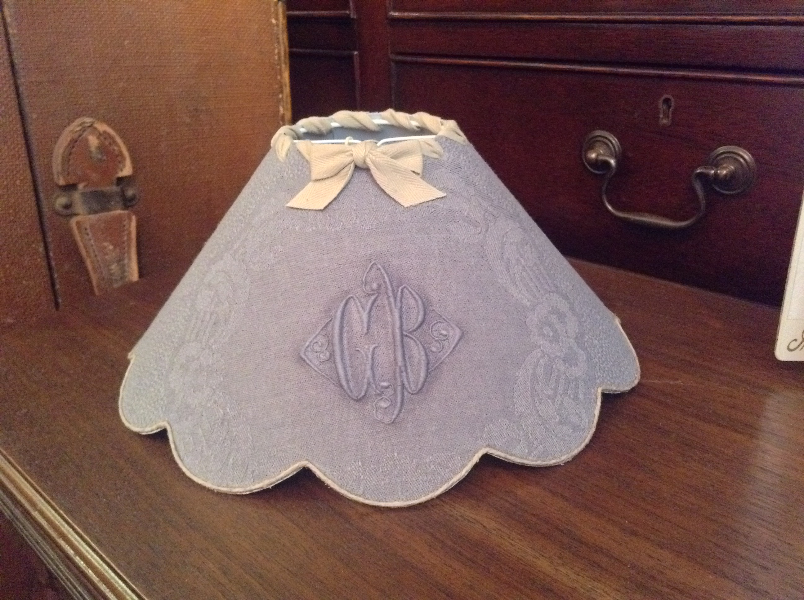 Handmade French Monogrammed Lamp Shade Omero Home in size 2592 X 1936